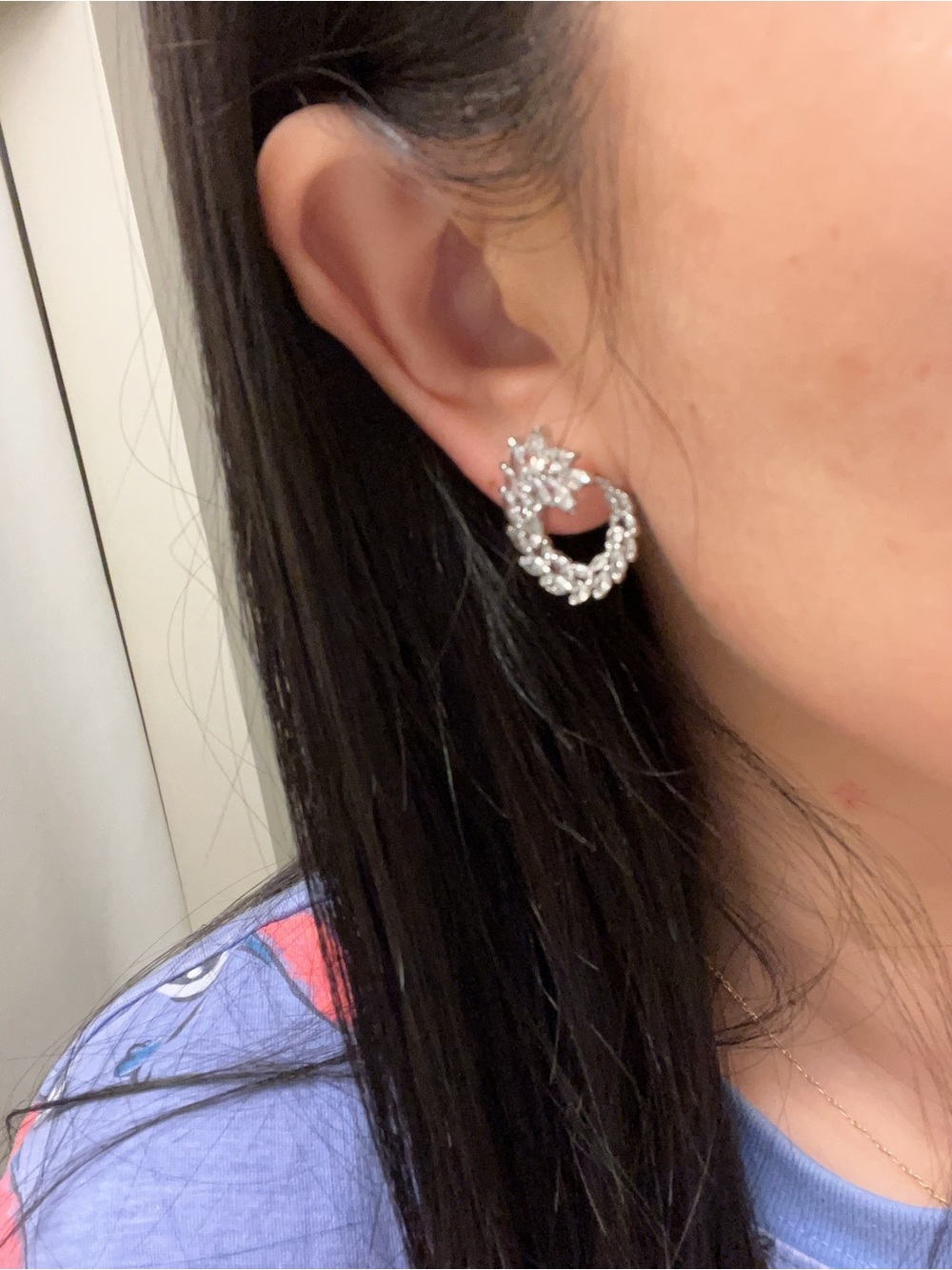 Swarovski Silver Crystal Wreath Stud Earrings